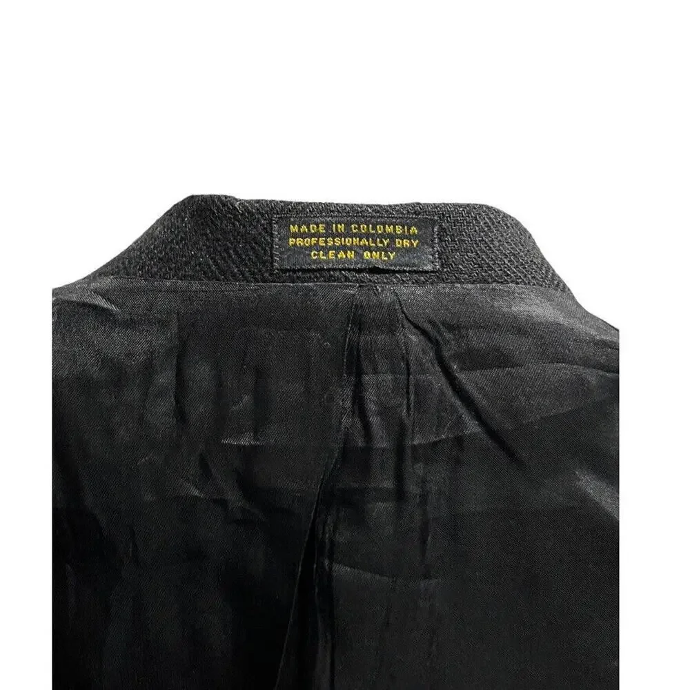 Oscar De La Renta Sports Coat Men 42R‎ Black Blazer Single Breasted Jacket